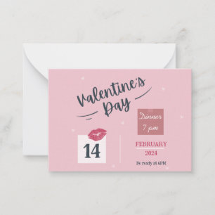 Roze Valentijnsdag Feest Uitnodiging