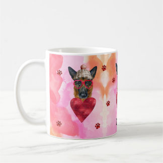 Roze Valentijnsdag Gift Dog Koffiemok
