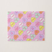 Roze Valentijnsdag Gift Love Sweet Snoep Hearts Legpuzzel (Horizontaal)
