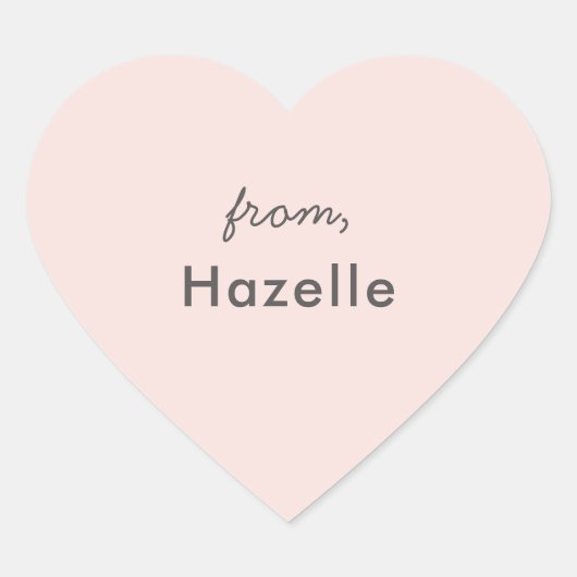 Roze Valentijnsdag Hart Sticker (Voorkant)