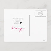 Roze Valentijnsdag hartbloemen Feestdagenkaart (Achterkant)