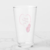 Roze Valentijnsdag hartbloemen Glas (Achterkant)