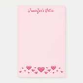Roze Valentijnsdag-harten & aangepaste tekst Post-it® Notes (Voorkant)