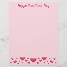 Roze Valentijnsdag Harten en aangepaste tekst Briefhoofd