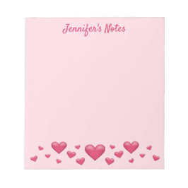 Roze Valentijnsdag Harten en aangepaste tekst Notitieblok