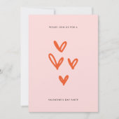 Roze Valentijnsdag Harten Holiday Party Kaart (Voorkant)