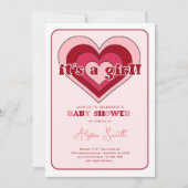 Roze Valentijnsdag Harten Meisje Baby shower Kaart (Voorkant)