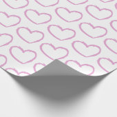 Roze Valentijnsdag hartpatroon Gift Cadeaupapier (Hoek)