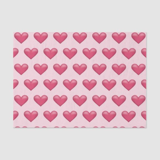 Roze Valentijnsdag Heart Shape Patroon Tissuepapier (Voorkant)