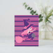 Roze Valentijnsdag heks Feestdagenkaart (Staand voorkant)