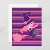 Roze Valentijnsdag heks Feestdagenkaart (Voorkant / Achterkant)