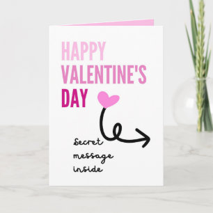 ROZE VALENTIJNSDAG KAART, LIEFDE BERICHT KAART