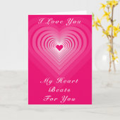 Roze Valentijnsdag Kaart met harten en tekst (Gele Bloem)