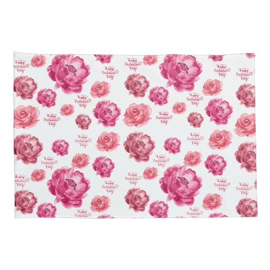 Roze Valentijnsdag Kussensloop (Achterkant-Rechts)