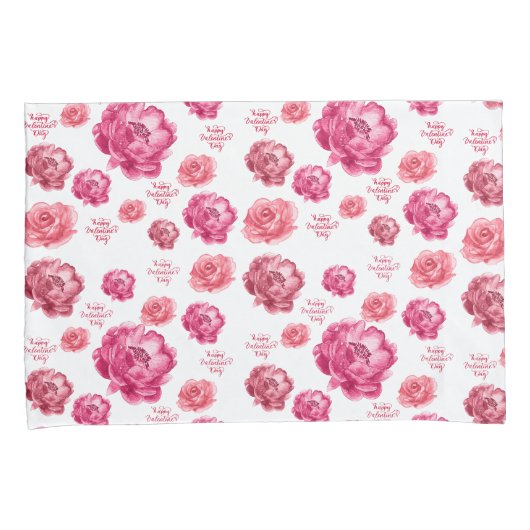 Roze Valentijnsdag Kussensloop (Voorkant-Rechts)