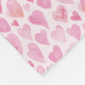 Roze Valentijnsdag Liefde Hart patroon Fleece Deken (Hoek)