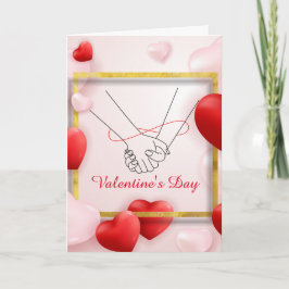 Roze Valentijnsdag Liefde Vouwbare Vakantiewenskaa Feestdagen Kaart