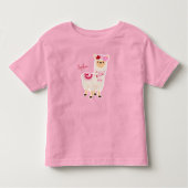  roze Valentijnsdag Llama Little Girl Name Kinder Shirts (Voorkant)