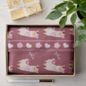  roze Valentijnsdag Llama Little Girl Name Tissuepapier (Geschenk)