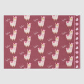  roze Valentijnsdag Llama Little Girl Name Tissuepapier (Voorkant)