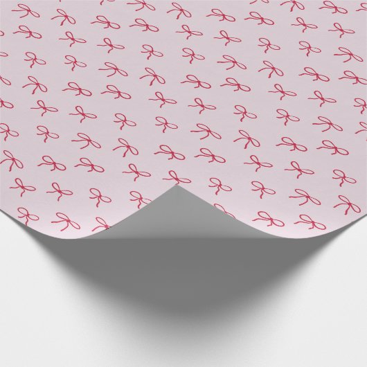 roze Valentijnsdag met boogpatroon Cadeaupapier (Hoek)