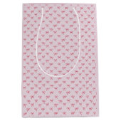 roze Valentijnsdag met boogpatroon Medium Cadeauzakje (Voorkant)