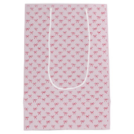 roze Valentijnsdag met boogpatroon Medium Cadeauzakje