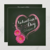 Roze Valentijnsdag met hartbloemen Feestdagenkaart (Voorkant / Achterkant)