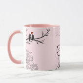 Roze Valentijnsdag Monogram Koffiemok Mok (Links)