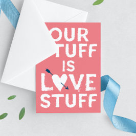 Roze Valentijnsdag Ons spul is liefdesspul Feestdagen Kaart