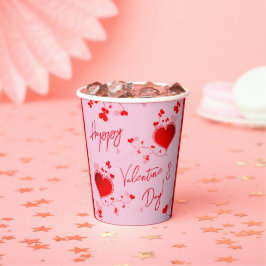 Roze - Valentijnsdag Party Red Heart Papieren Bekers