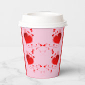 Roze - Valentijnsdag Party Red Heart Papieren Bekers (Achterkant)