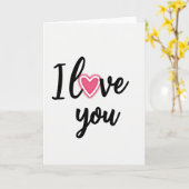 Roze Valentijnsdag Script Kaart (Gele Bloem)