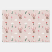 Roze Valentijnsdag teddybeer romantische ballon Inpakpapier Vel (Voorkant)