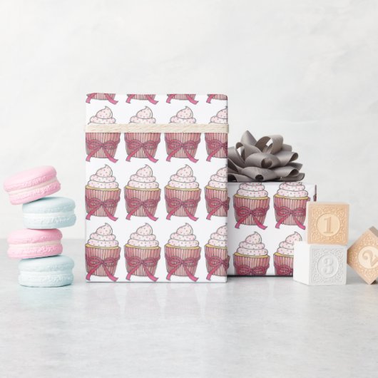 Roze Valentijnsdag van Cupcake Cokke Wedding Cadeaupapier (Baby Shower)
