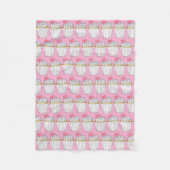 Roze Valentijnsdag van de Heart Love Cupcake Sprin Fleece Deken (Voorkant)