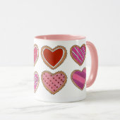 Roze Valentijnsdag van de Rode Liefde Heart Sugar  Mok (Voorkant rechts)