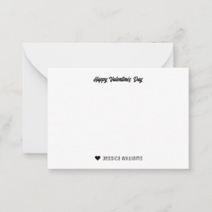 Roze Valentijnsdag van de roze buis van het portre Notitiekaartje