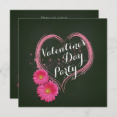 Roze Valentijnsdag van Heart Flowers Kaart (Voorkant / Achterkant)