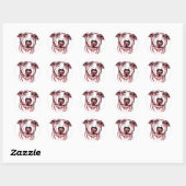 Roze Valentijnsdag van het hart Bull Terrier Ronde Sticker (Vel)