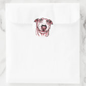 Roze Valentijnsdag van het hart Bull Terrier Ronde Sticker (Tas)