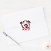 Roze Valentijnsdag van het hart Bull Terrier Ronde Sticker (Envelop)