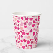 Roze Valentijnsdag van het hart Papieren Bekers (Achterkant)