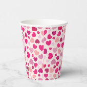Roze Valentijnsdag van het hart Papieren Bekers (Rechts)