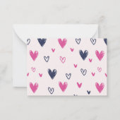 Roze Valentijnsdag van het loopvlakpatroon Notitiekaartje (Achterkant)