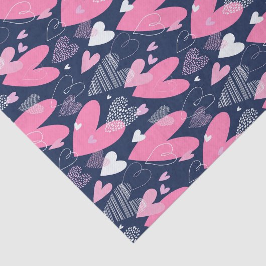 Roze Valentijnsdag voor hardeschets Tissuepapier (Detail)