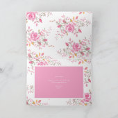 Roze Valentijnsdag voor hart en bloemen Kaart (Binnen)