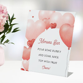 Roze Valentijnsdag Vrijgezellenfeest Mimosa Bar Te Reclamebord Met Voetstuk