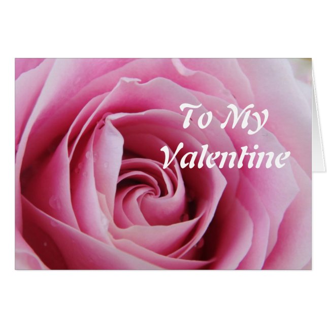 Roze Valentijnsdag Wenskaart (Voorkant Horizontaal)