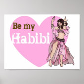 Roze Valentijnse Belly Dancer Poster (Voorkant)